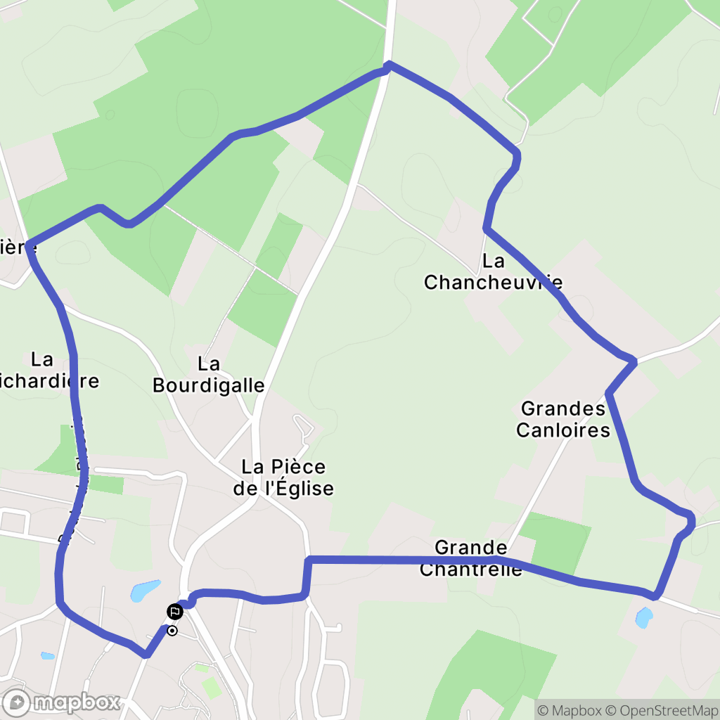 Saint-Mars-d'Outillé : carte du parcours de randonnée - France