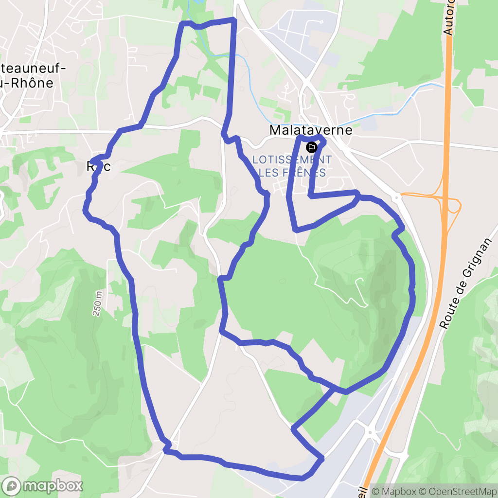 Malataverne : carte du parcours de randonnée - France