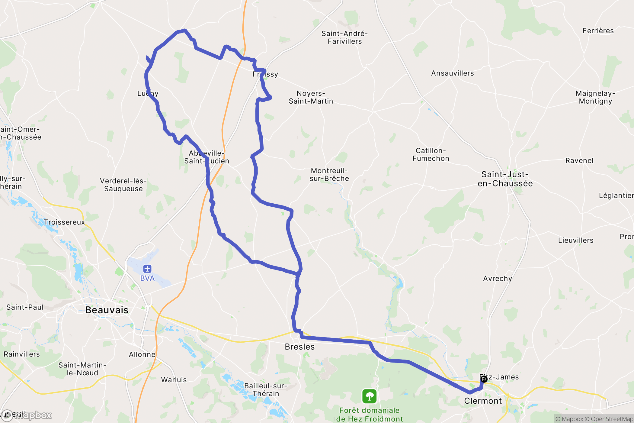 Fitz-James : carte du parcours de randonnée - France