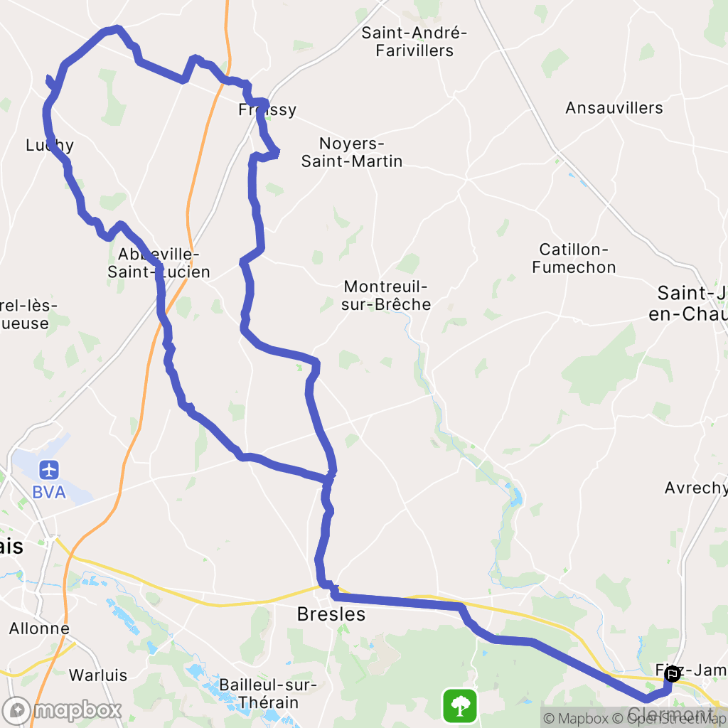 Fitz-James : carte du parcours de randonnée - France