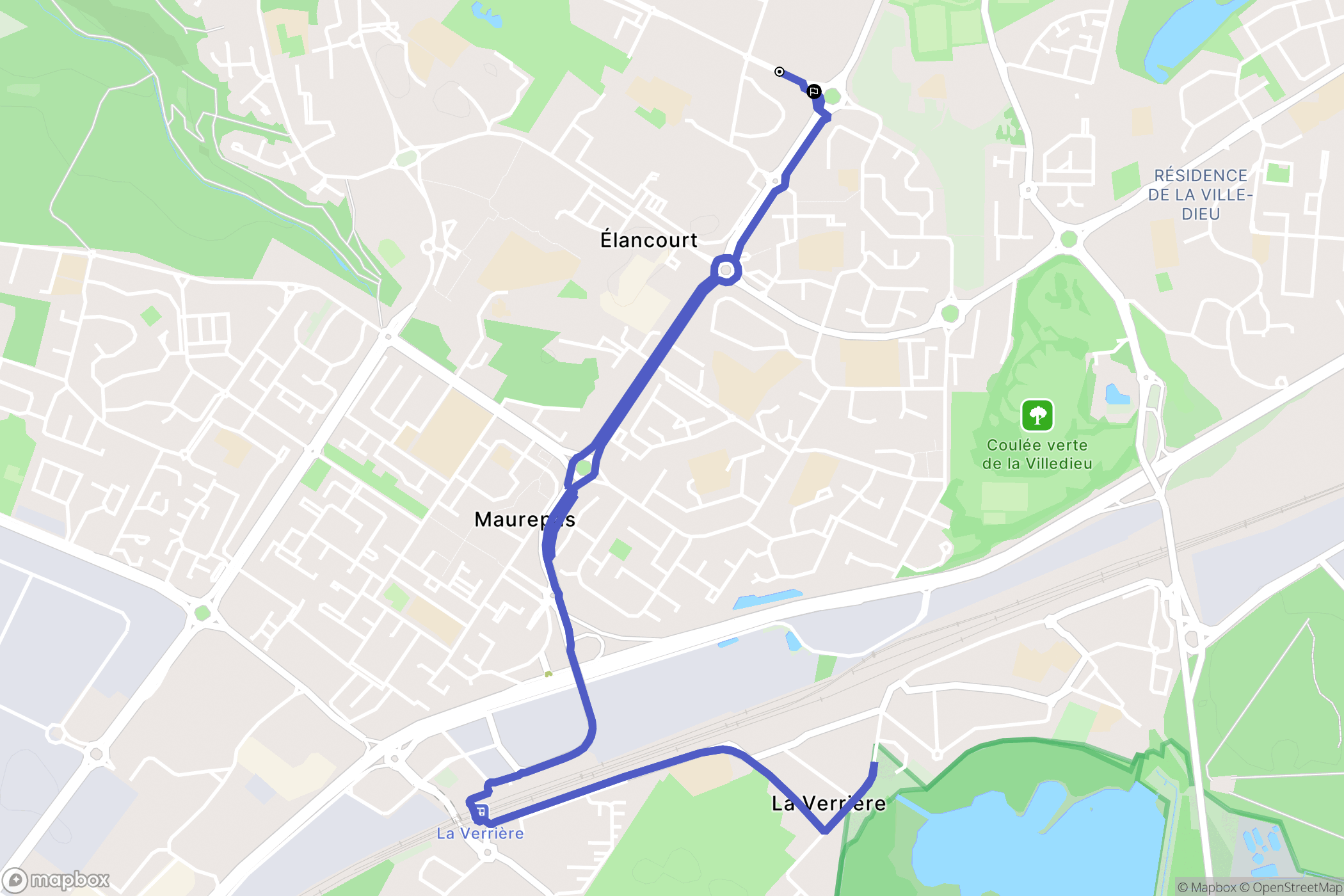 Élancourt : carte du parcours de randonnée - France