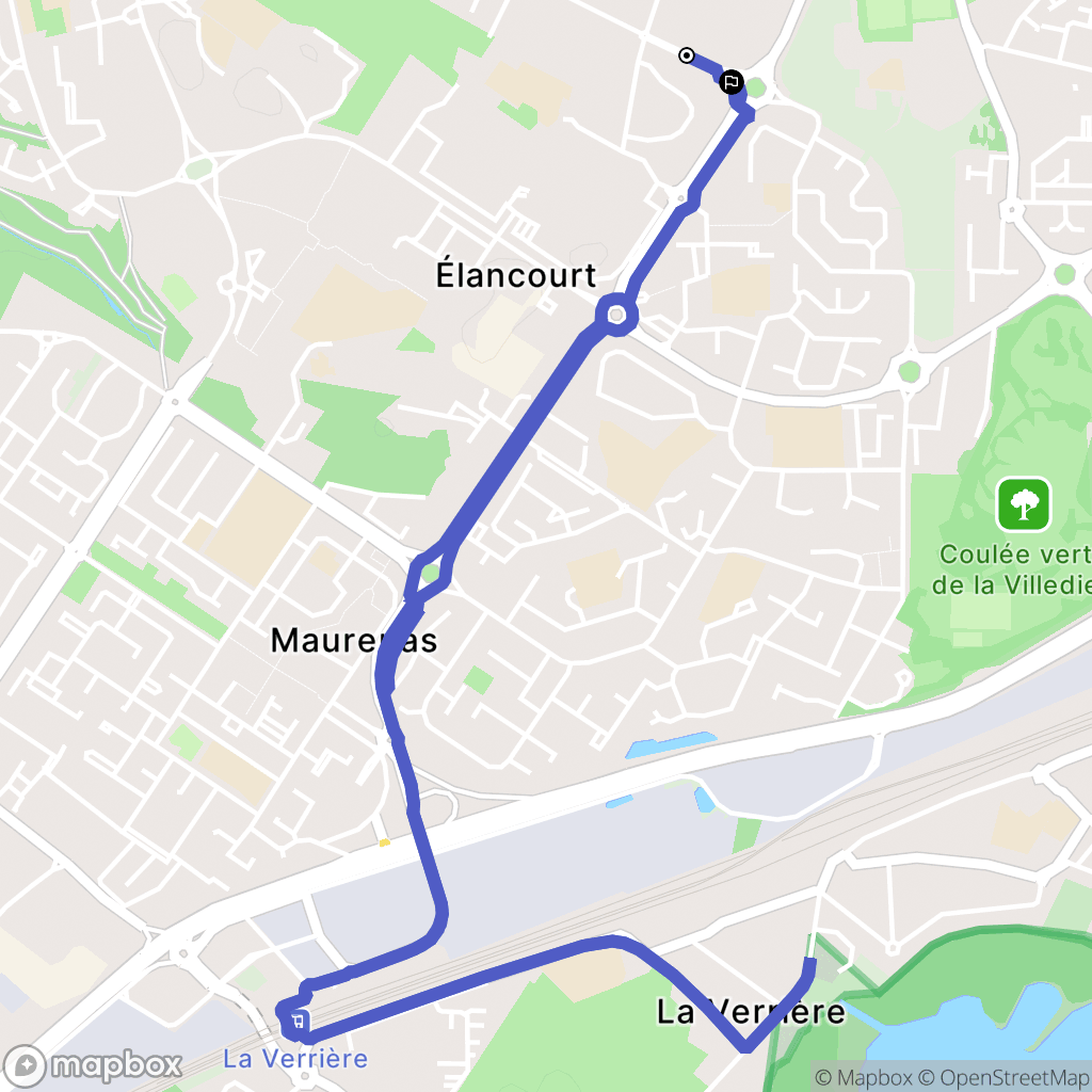 Élancourt : carte du parcours de randonnée - France