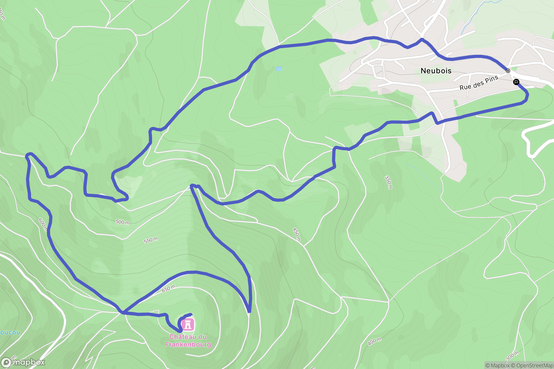 Neubois : carte du parcours de randonnée - France