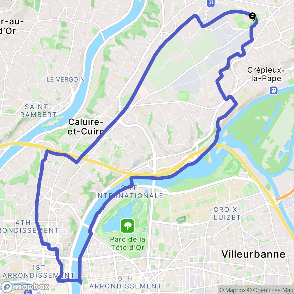 Rillieux-la-Pape : carte du parcours de randonnée - France