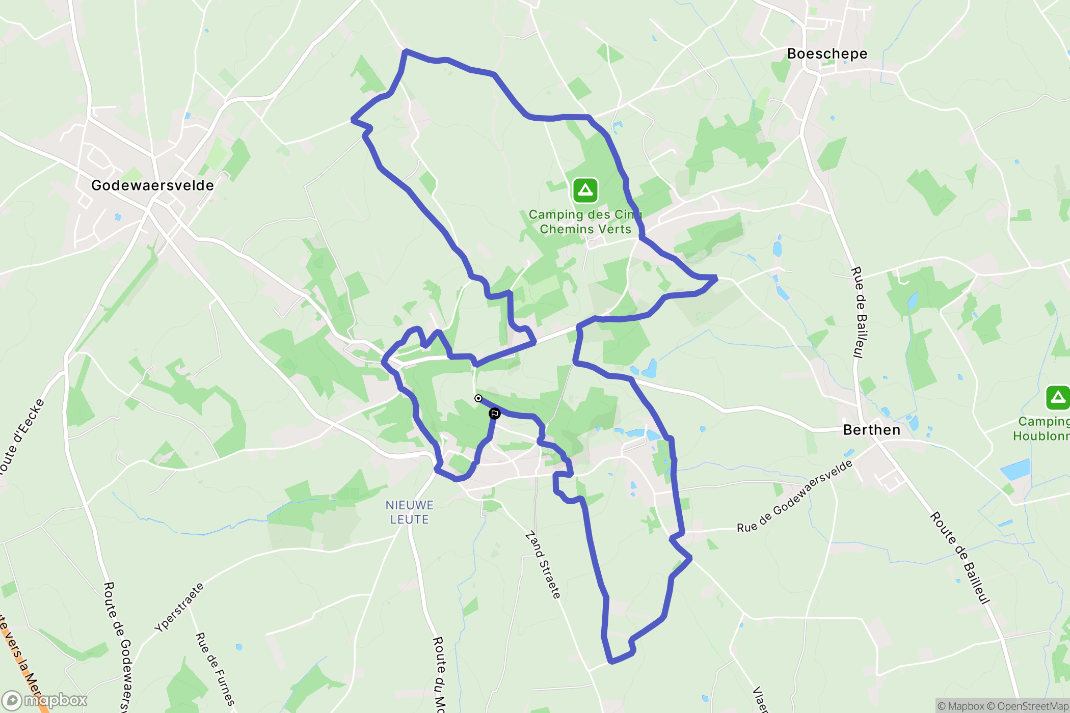 Berthen : carte du parcours de randonnée - France