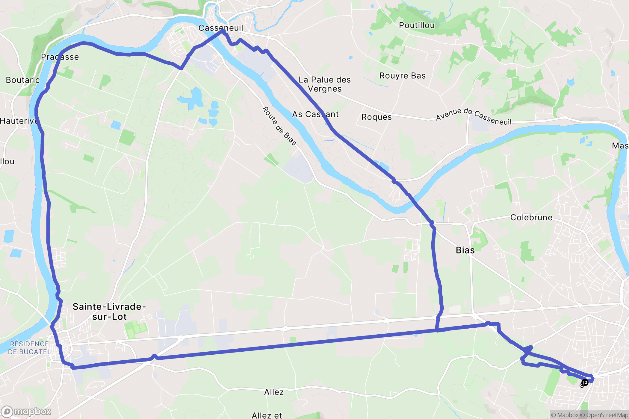 Pujols : carte du parcours de randonnée - France
