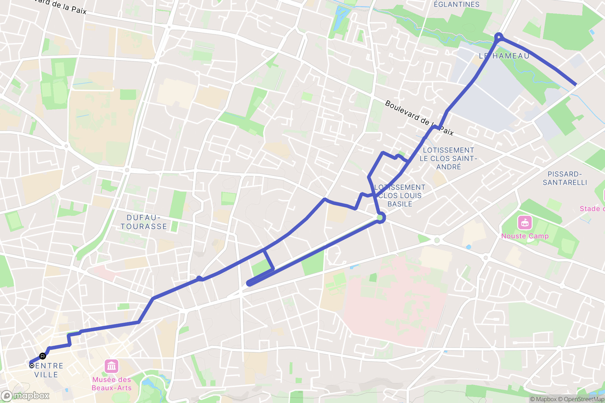 Pau : carte du parcours de randonnée - France