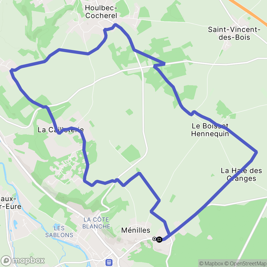 Ménilles : carte du parcours de randonnée - France