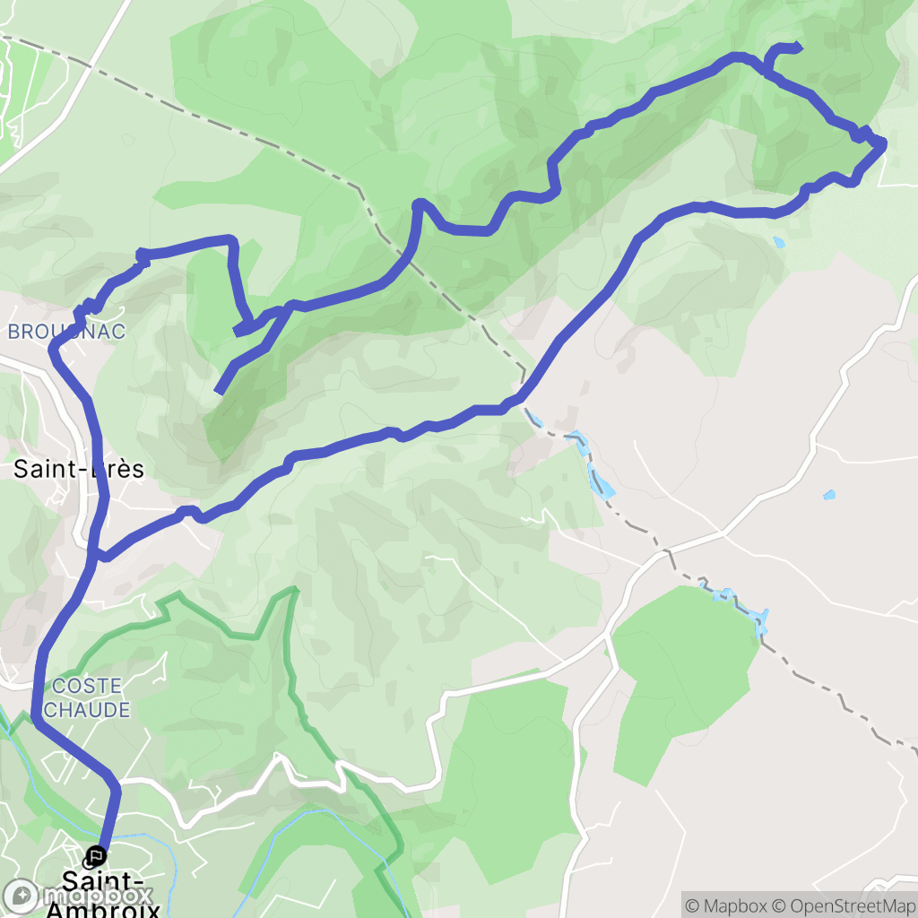 Saint-Ambroix : carte du parcours de randonnée - France