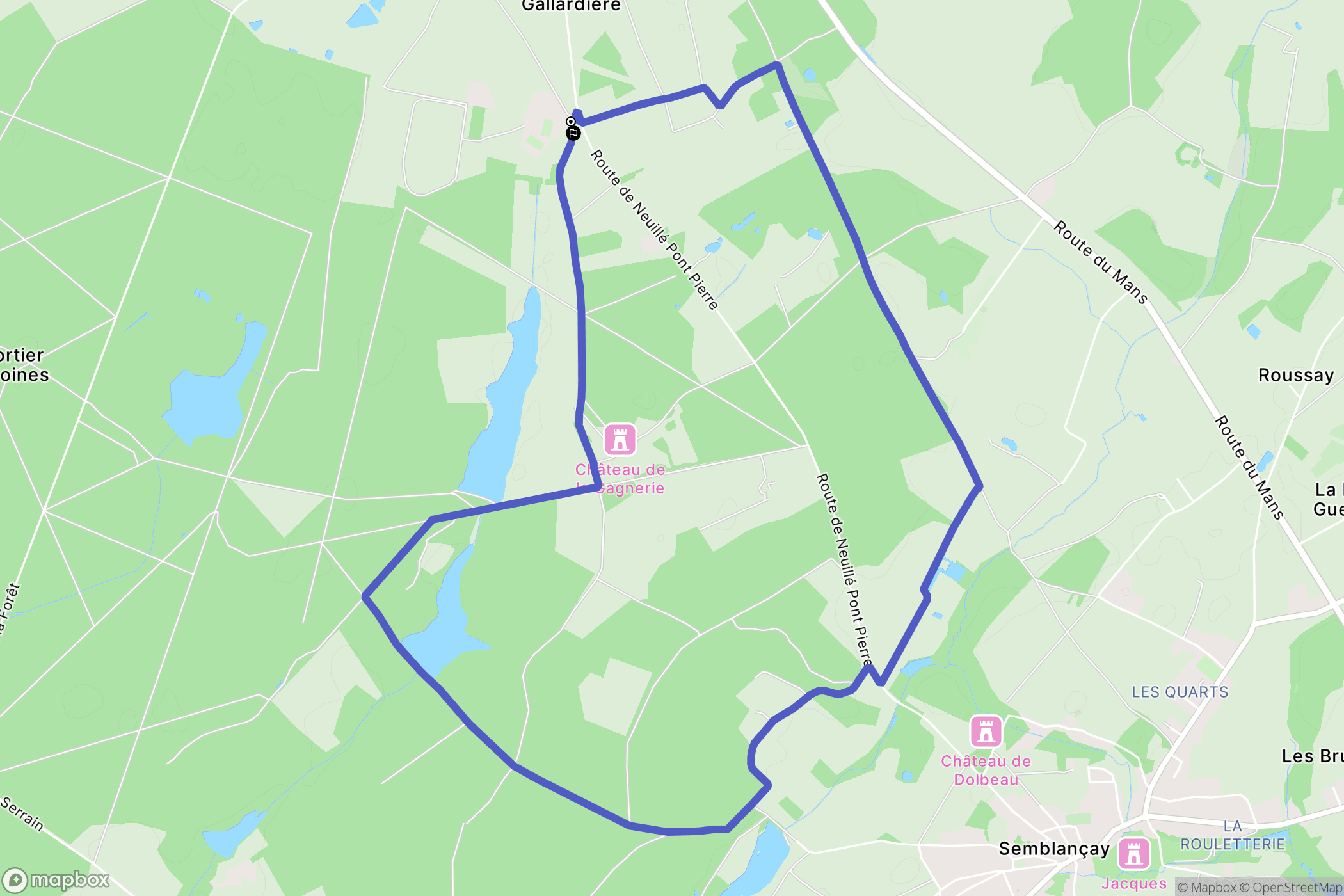 Semblançay : carte du parcours de randonnée - France