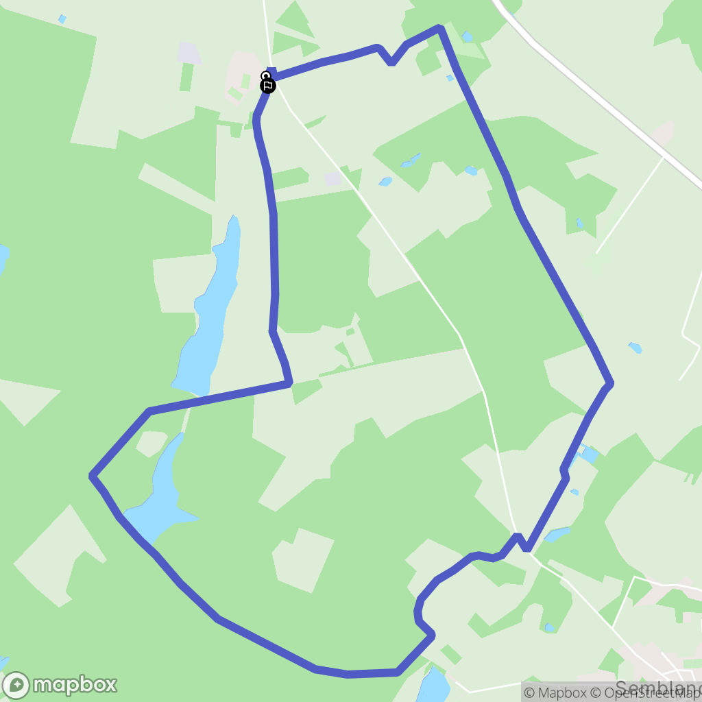 Semblançay : carte du parcours de randonnée - France