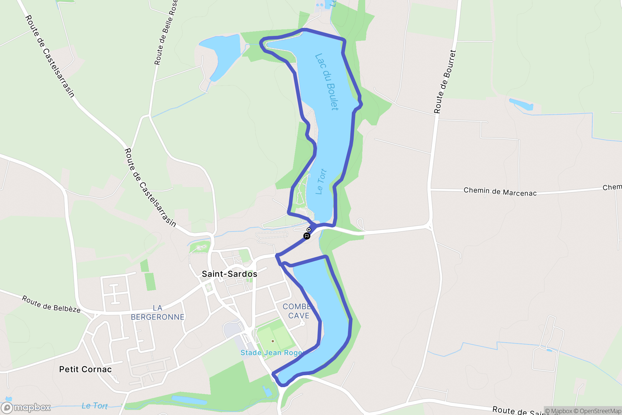 Saint-Sardos : carte du parcours de randonnée - France