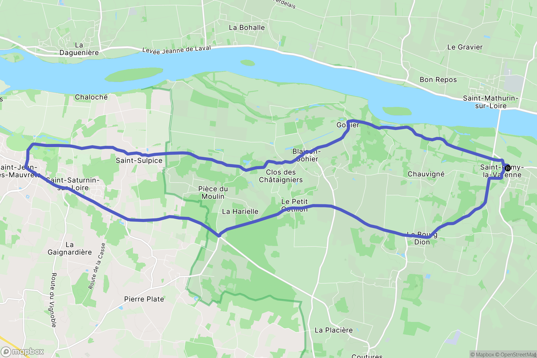 Brissac-Loire-Aubance : carte du parcours de randonnée - France