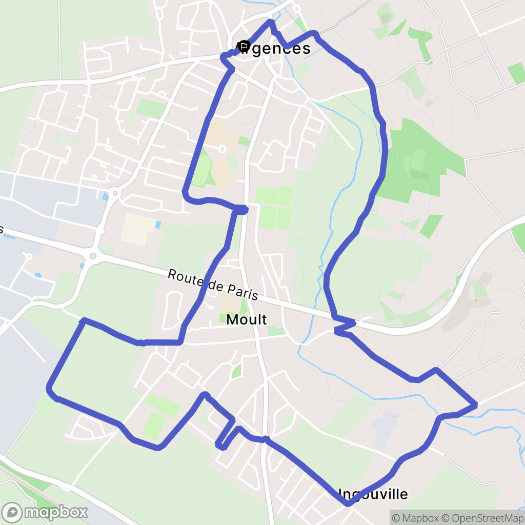 Argences : carte du parcours de randonnée - France