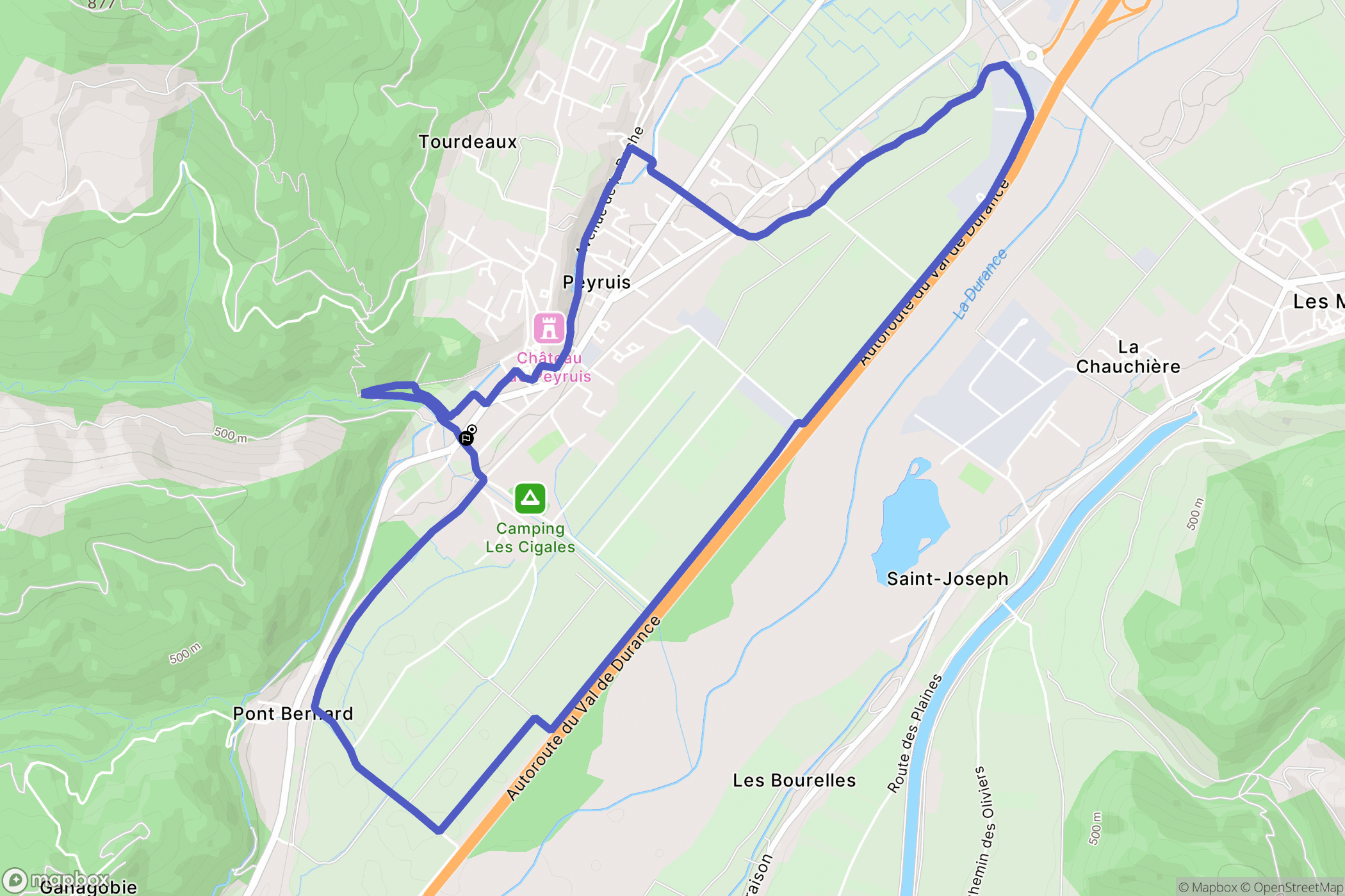 Peyruis : carte du parcours de randonnée - France