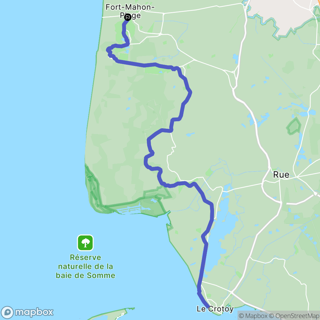 Fort-Mahon-Plage : carte du parcours de randonnée - France