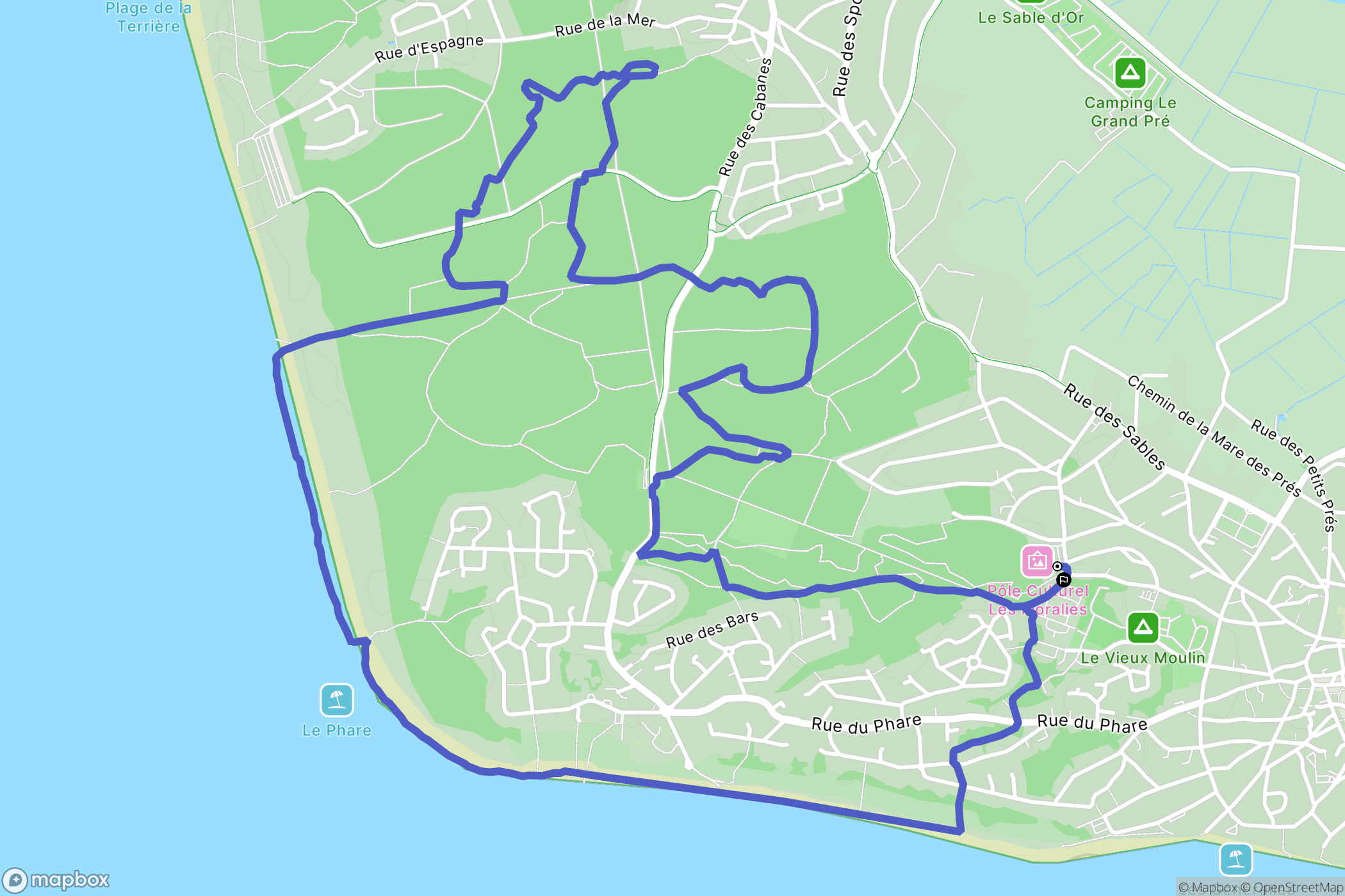 La Tranche-sur-Mer : carte du parcours de randonnée - France