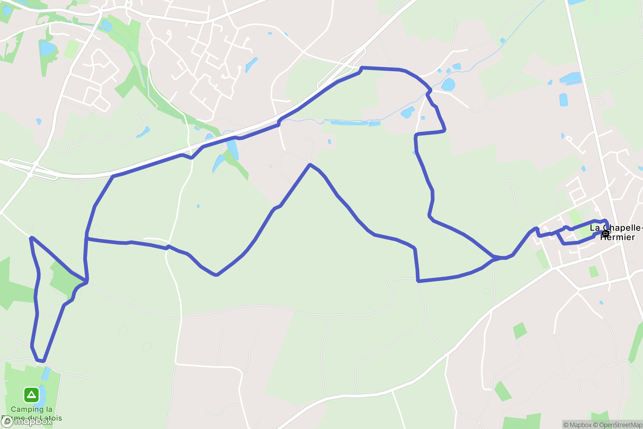 La Chapelle-Hermier : carte du parcours de randonnée - France
