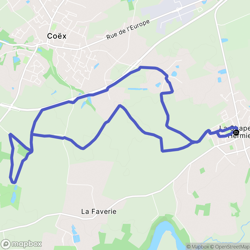 La Chapelle-Hermier : carte du parcours de randonnée - France