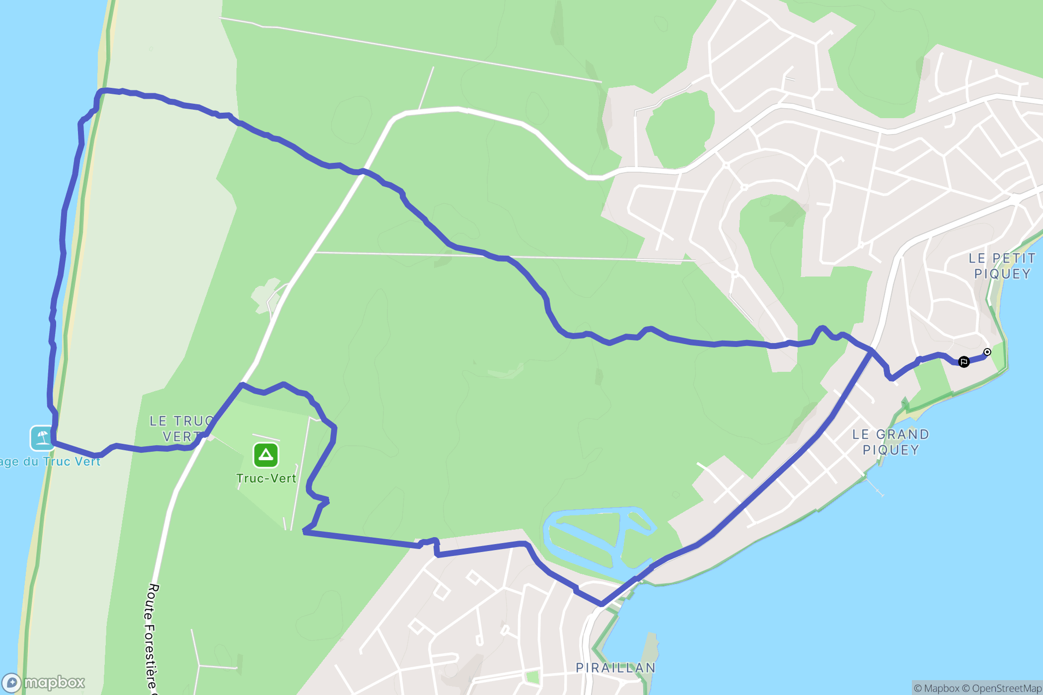 Lège-Cap-Ferret : carte du parcours de randonnée - France