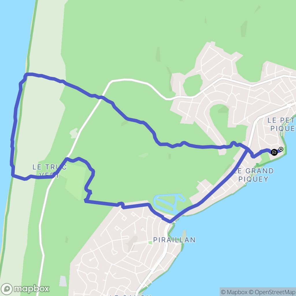 Lège-Cap-Ferret : carte du parcours de randonnée - France