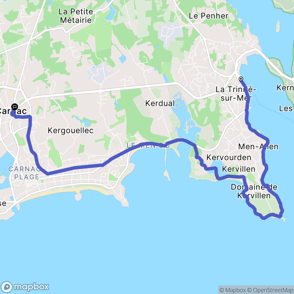 La Trinité-sur-Mer : carte du parcours de randonnée - France