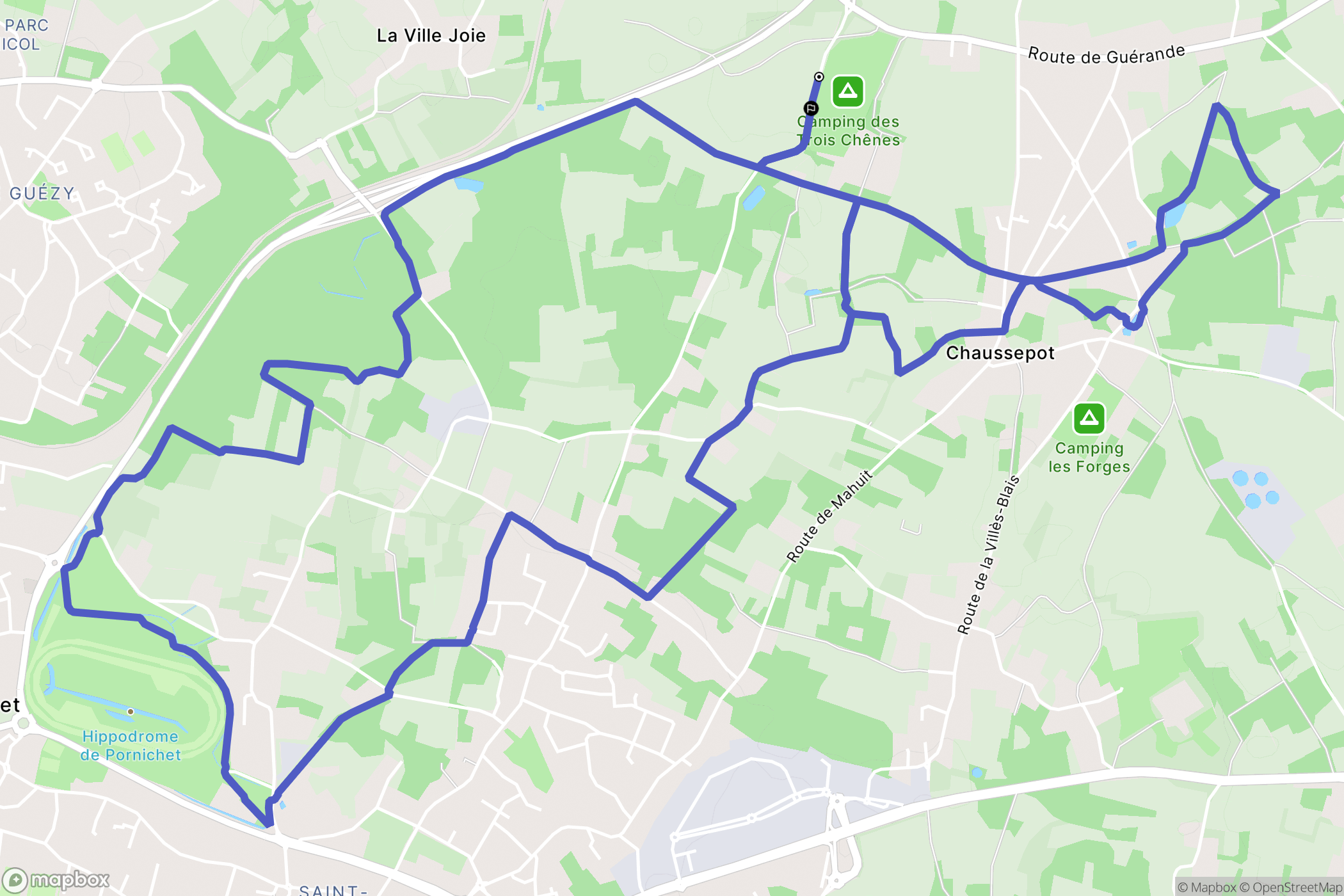 Pornichet : carte du parcours de randonnée - France