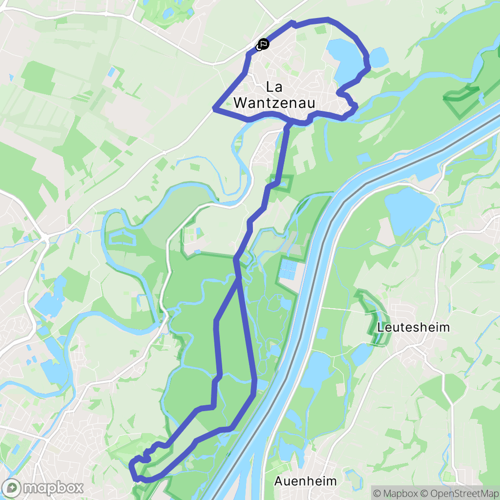 La Wantzenau : carte du parcours de randonnée - France