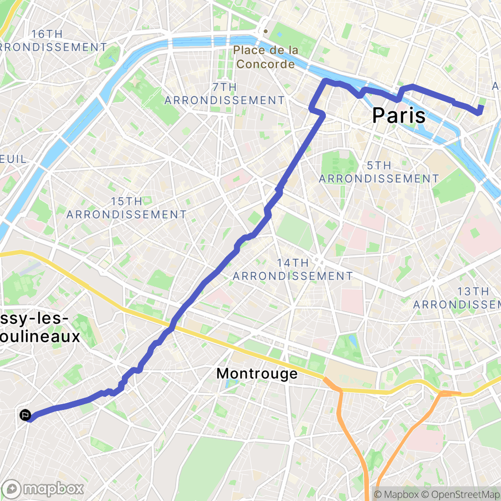 Clamart : carte du parcours de randonnée - France