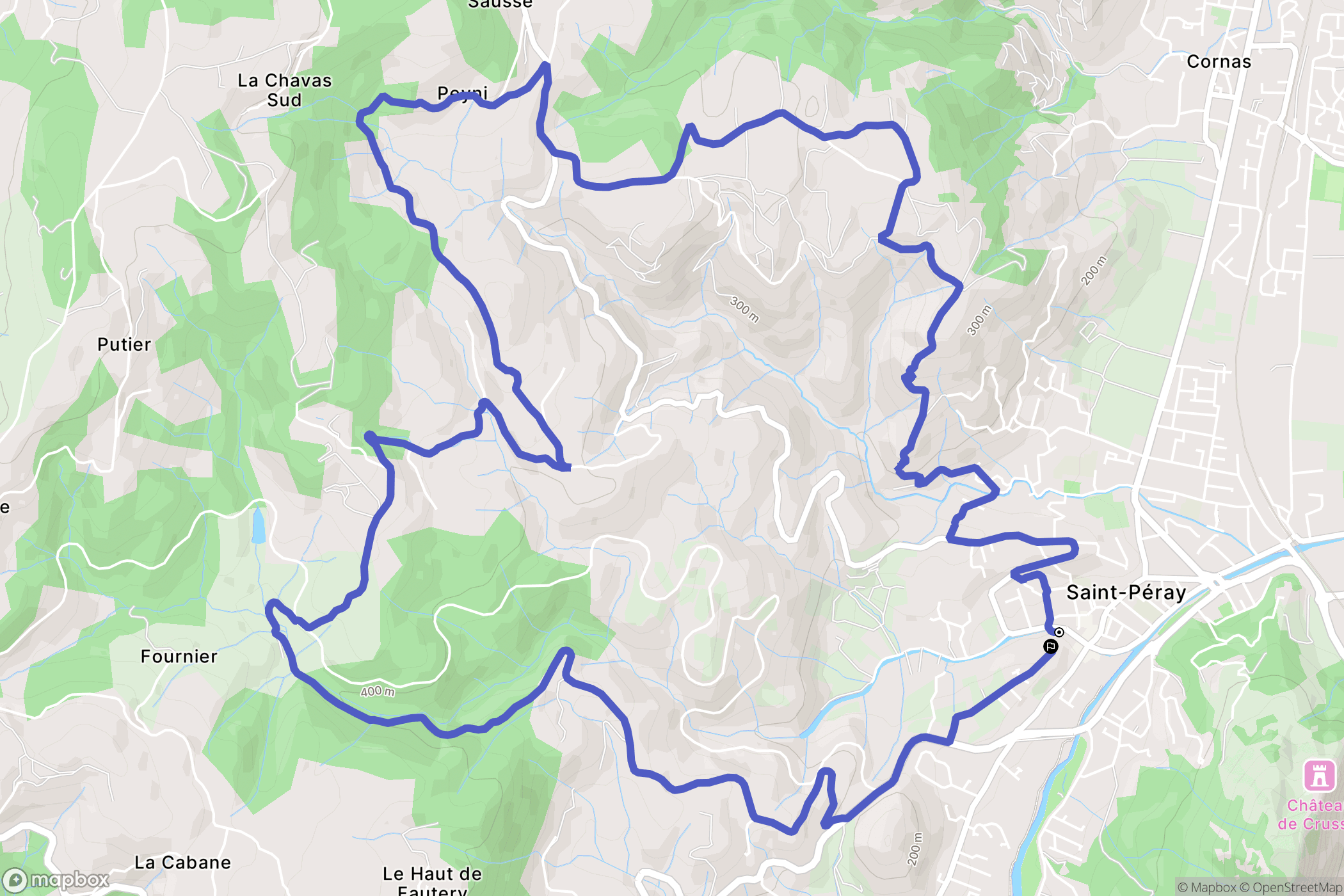 Saint-Péray : carte du parcours de randonnée - France