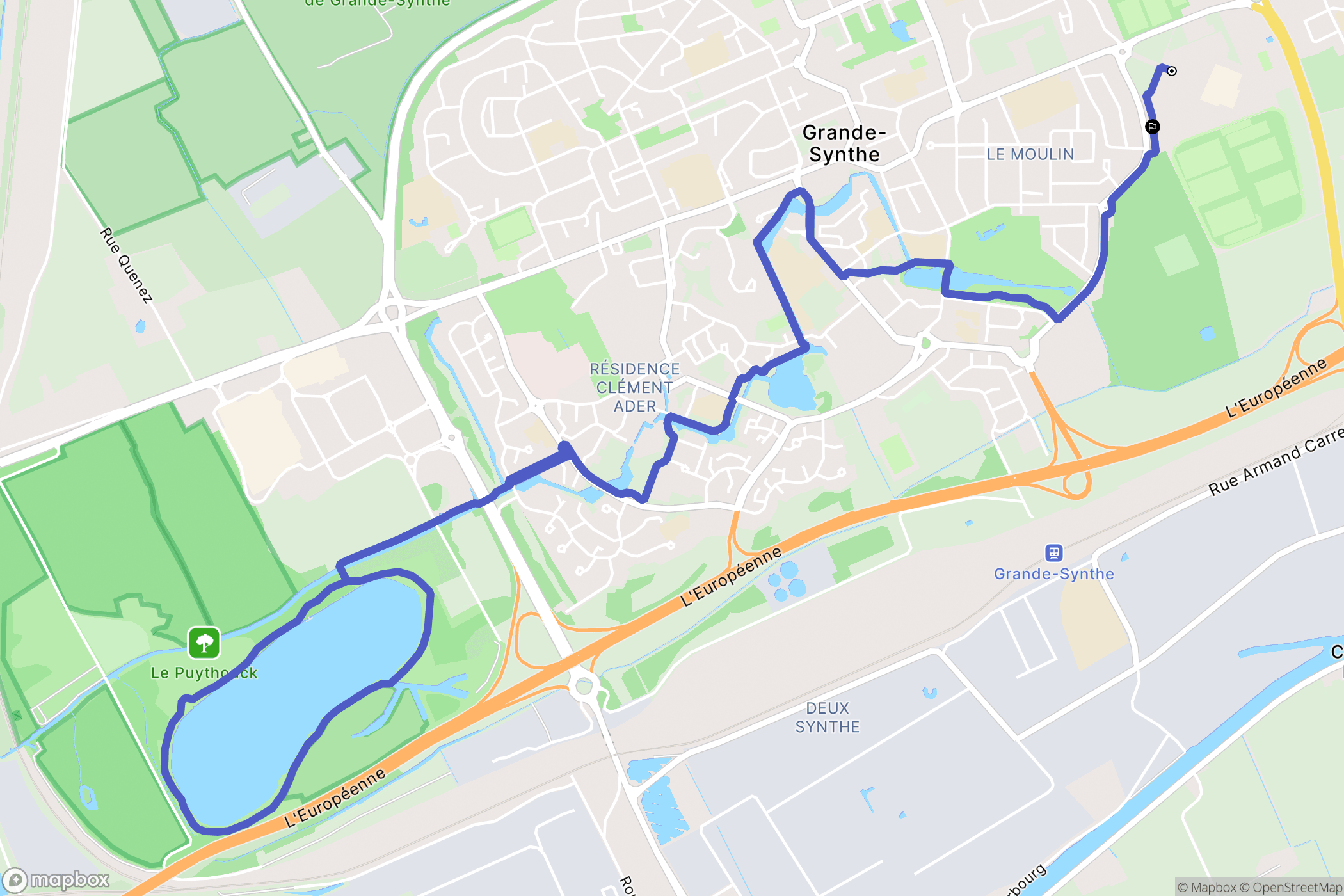 Grande-Synthe : carte du parcours de randonnée - France
