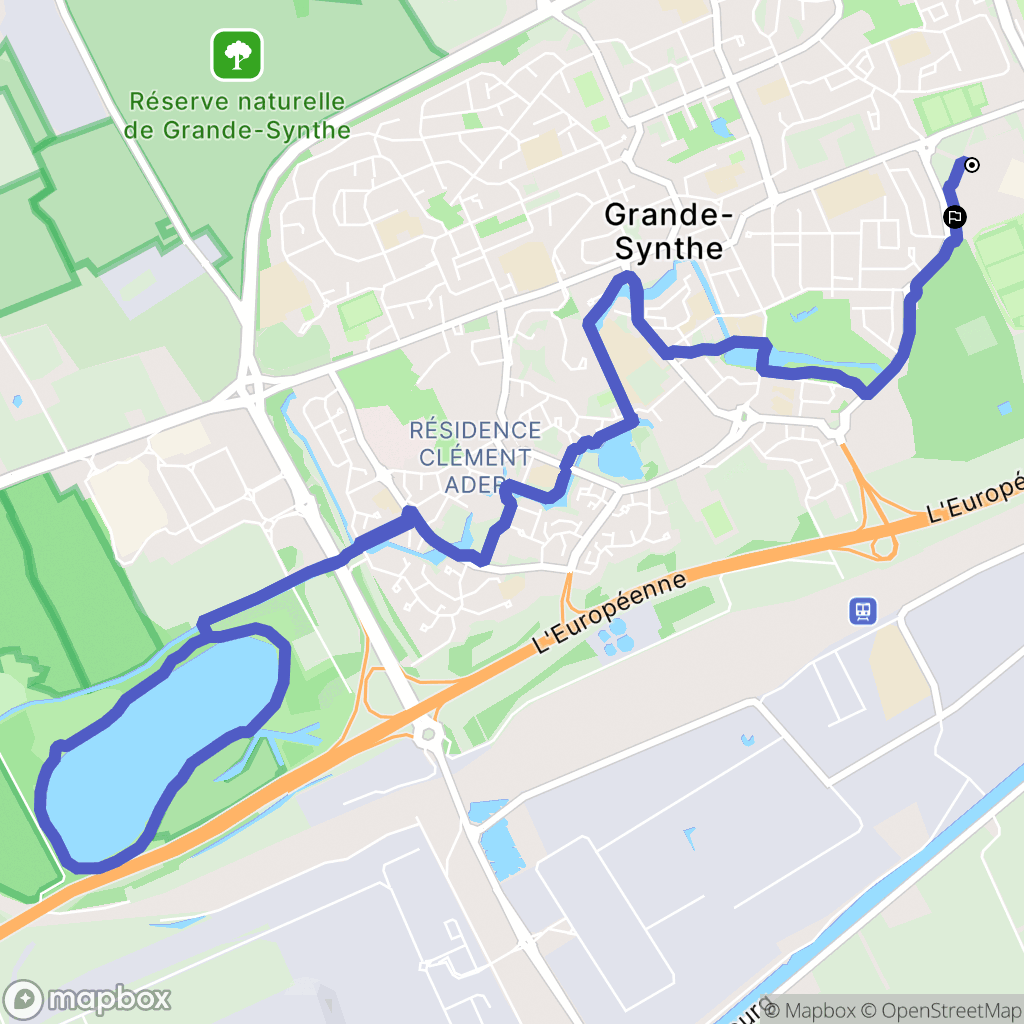 Grande-Synthe : carte du parcours de randonnée - France