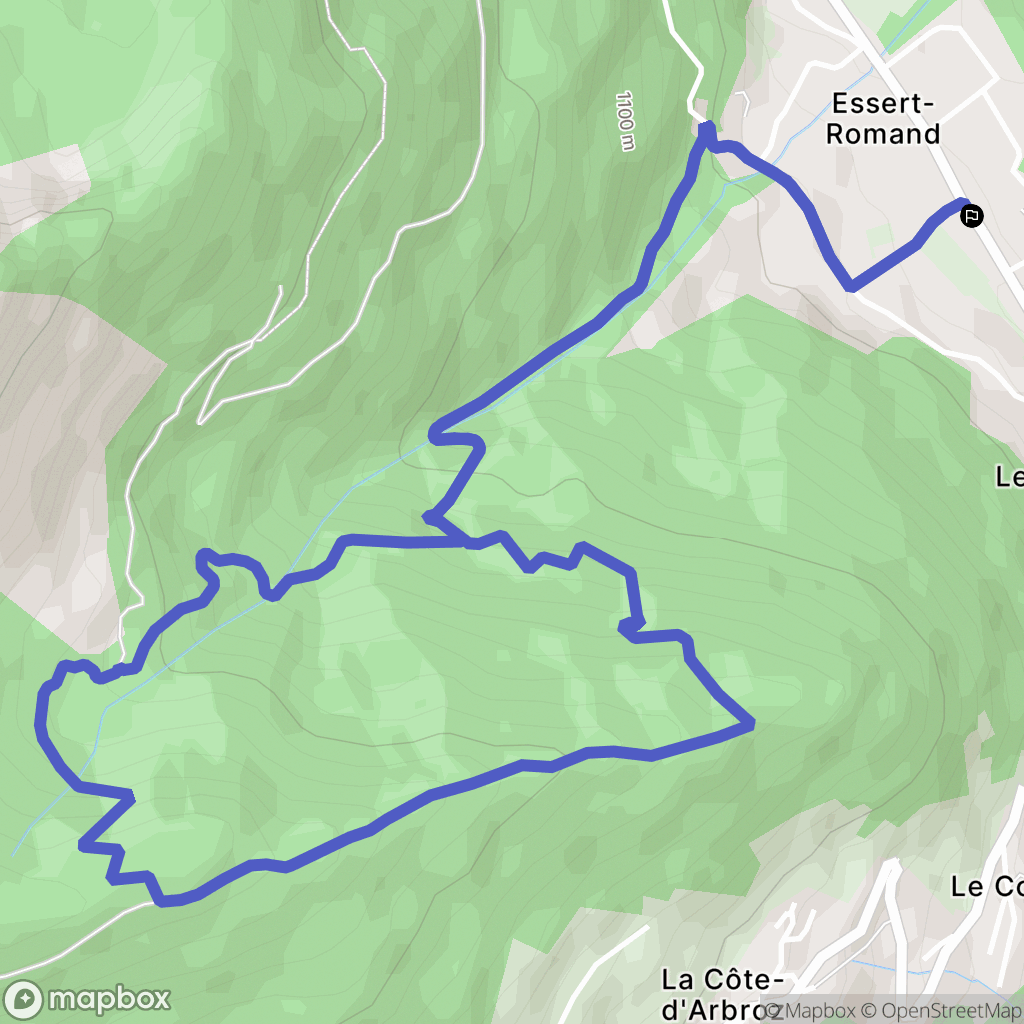 Essert-Romand : carte du parcours de randonnée - France