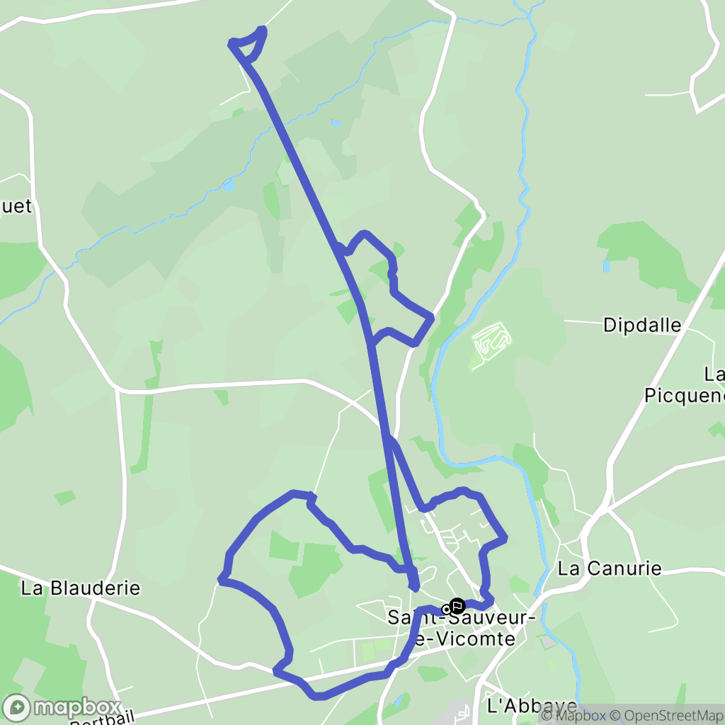 Saint-Sauveur-le-Vicomte : carte du parcours de randonnée - France