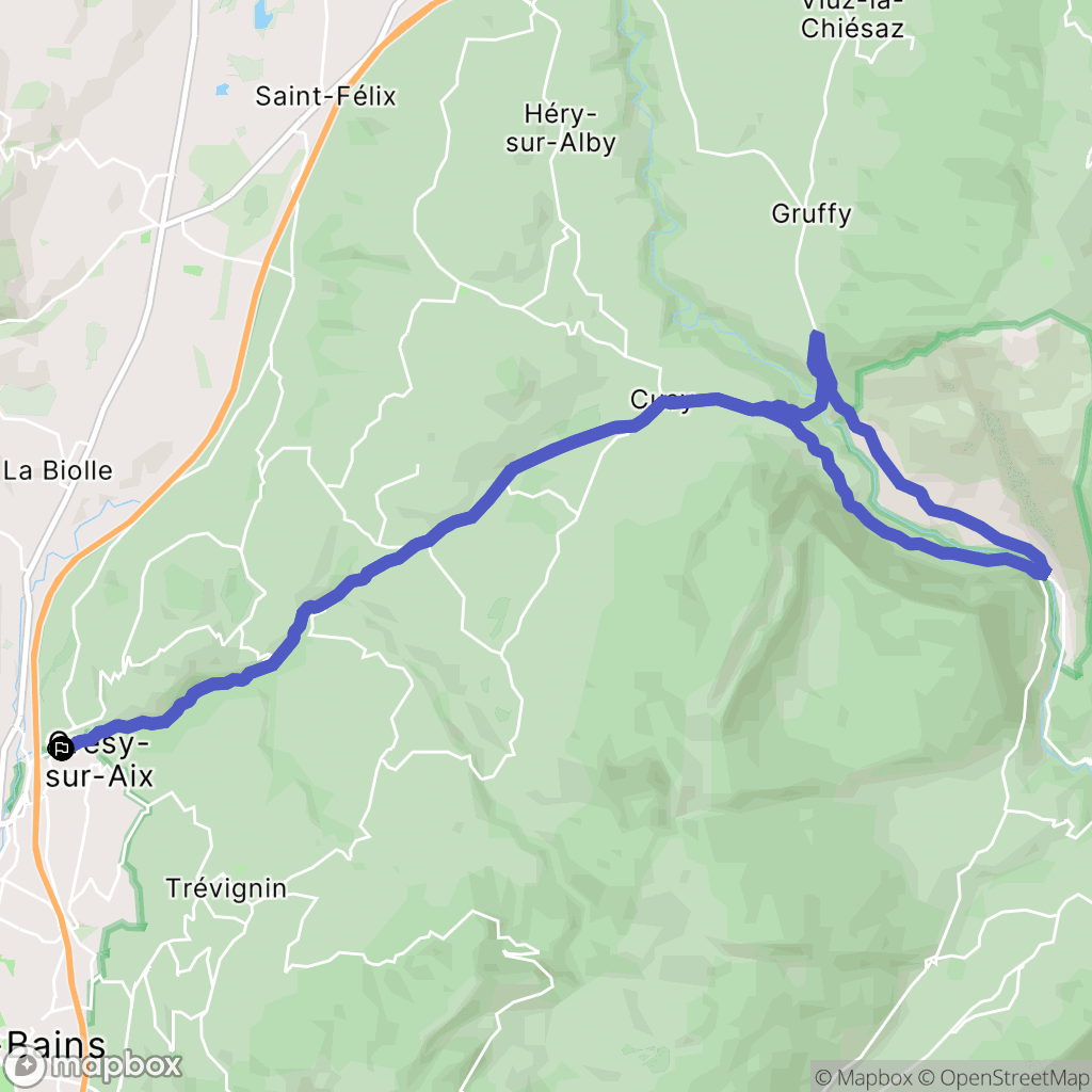 Grésy-sur-Aix : carte du parcours de randonnée - France