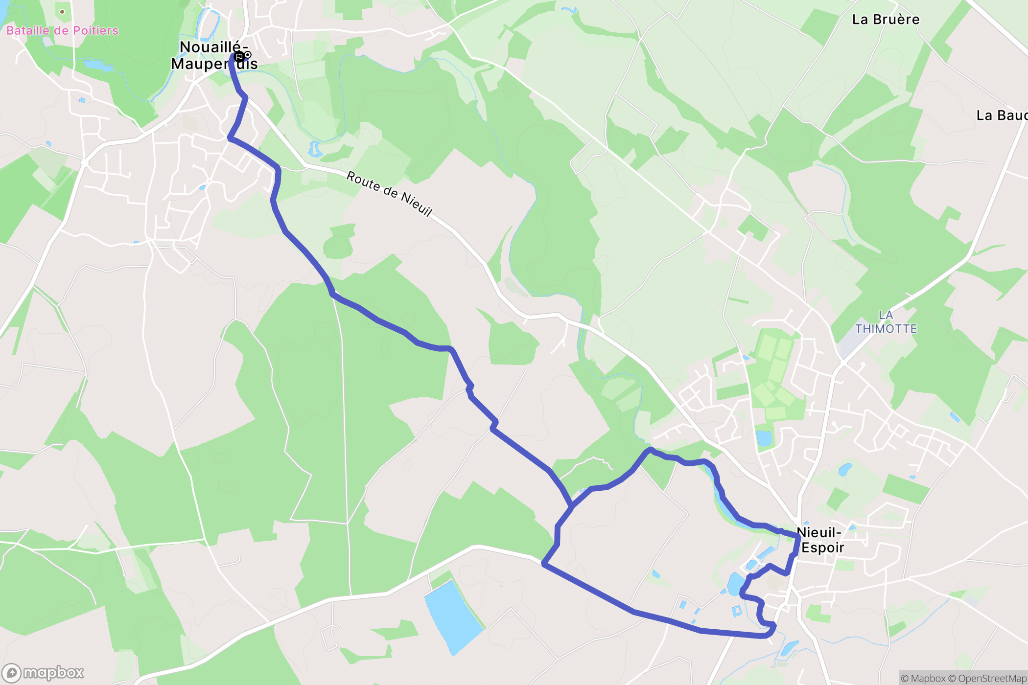 Nouaillé-Maupertuis : carte du parcours de randonnée - France