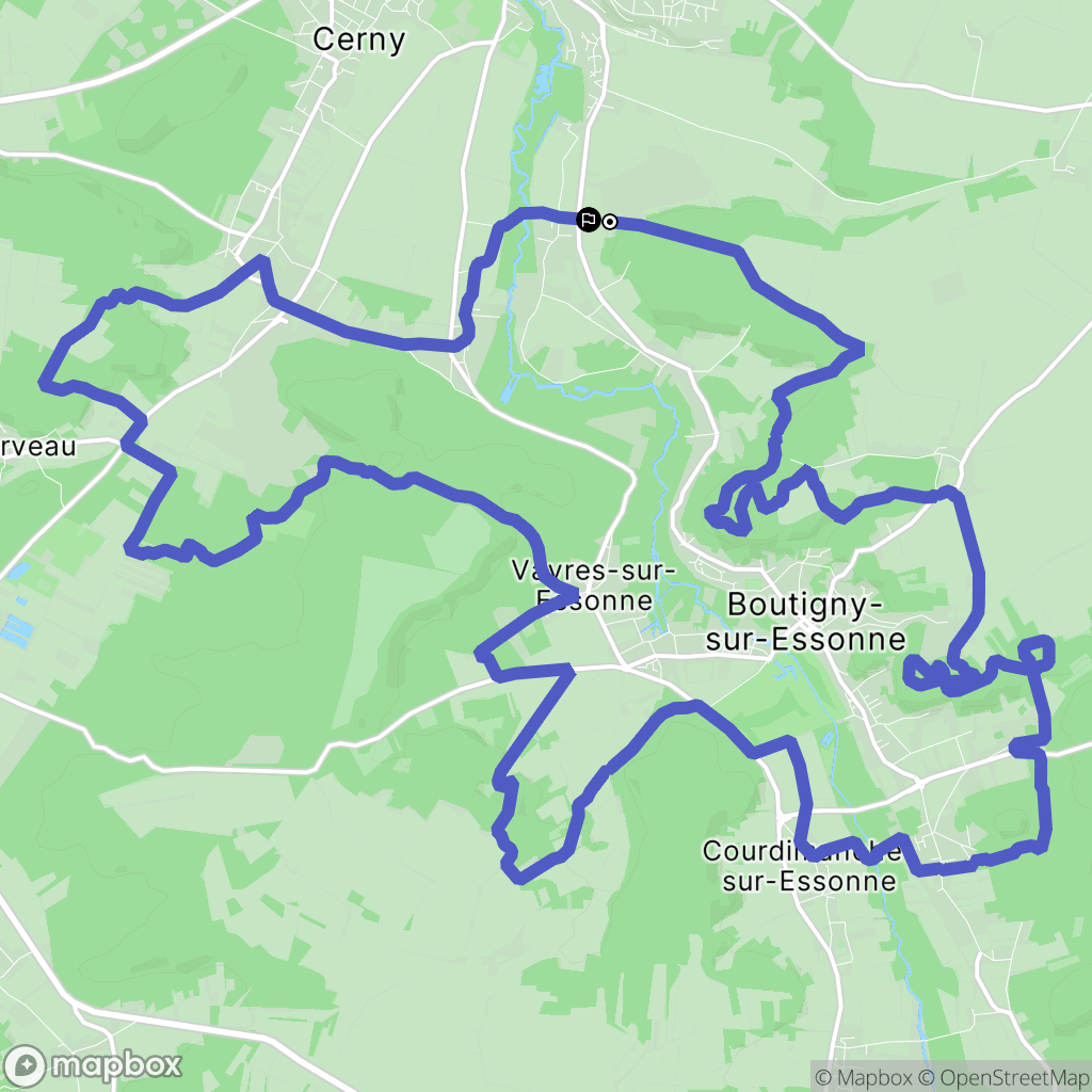 Guigneville-sur-Essonne : carte du parcours de randonnée - France