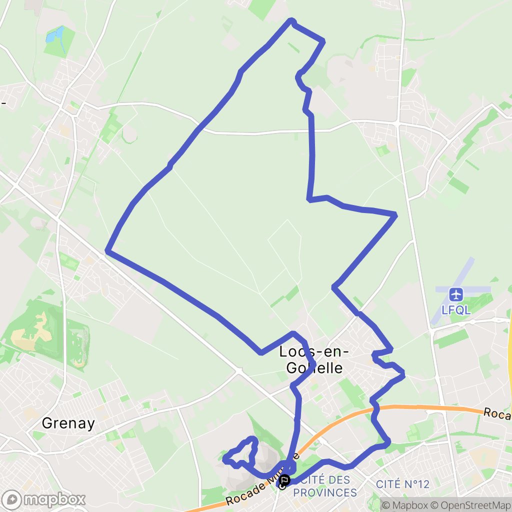 Loos-en-Gohelle : carte du parcours de randonnée - France