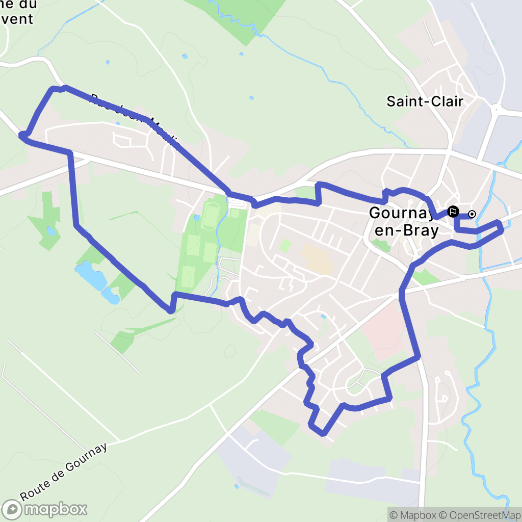 Gournay-en-Bray : carte du parcours de randonnée - France