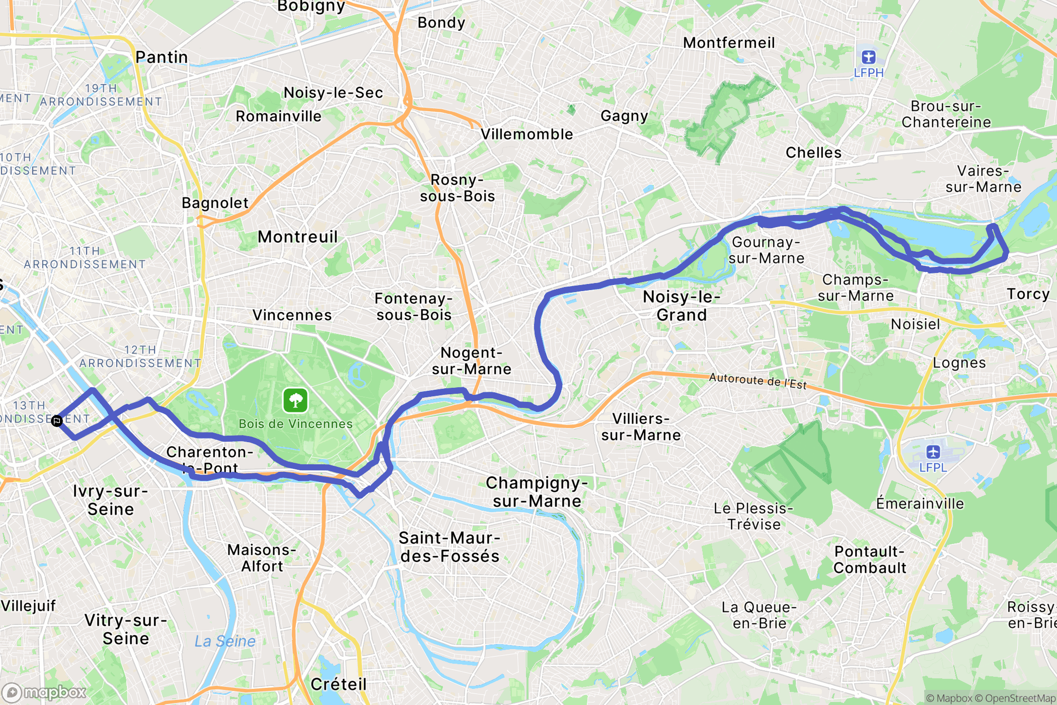 Paris : carte du parcours de randonnée - France