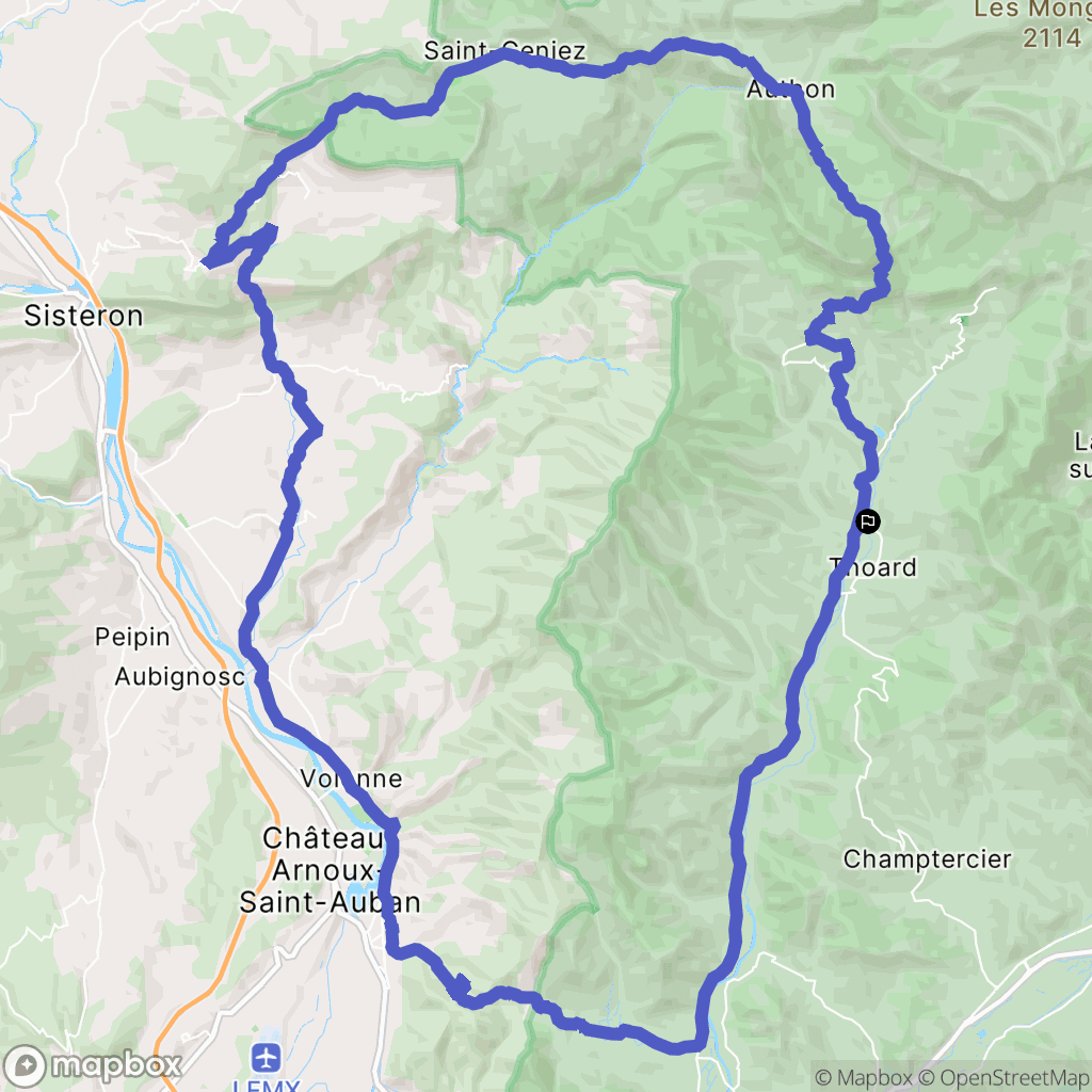 Thoard : carte du parcours de randonnée - France