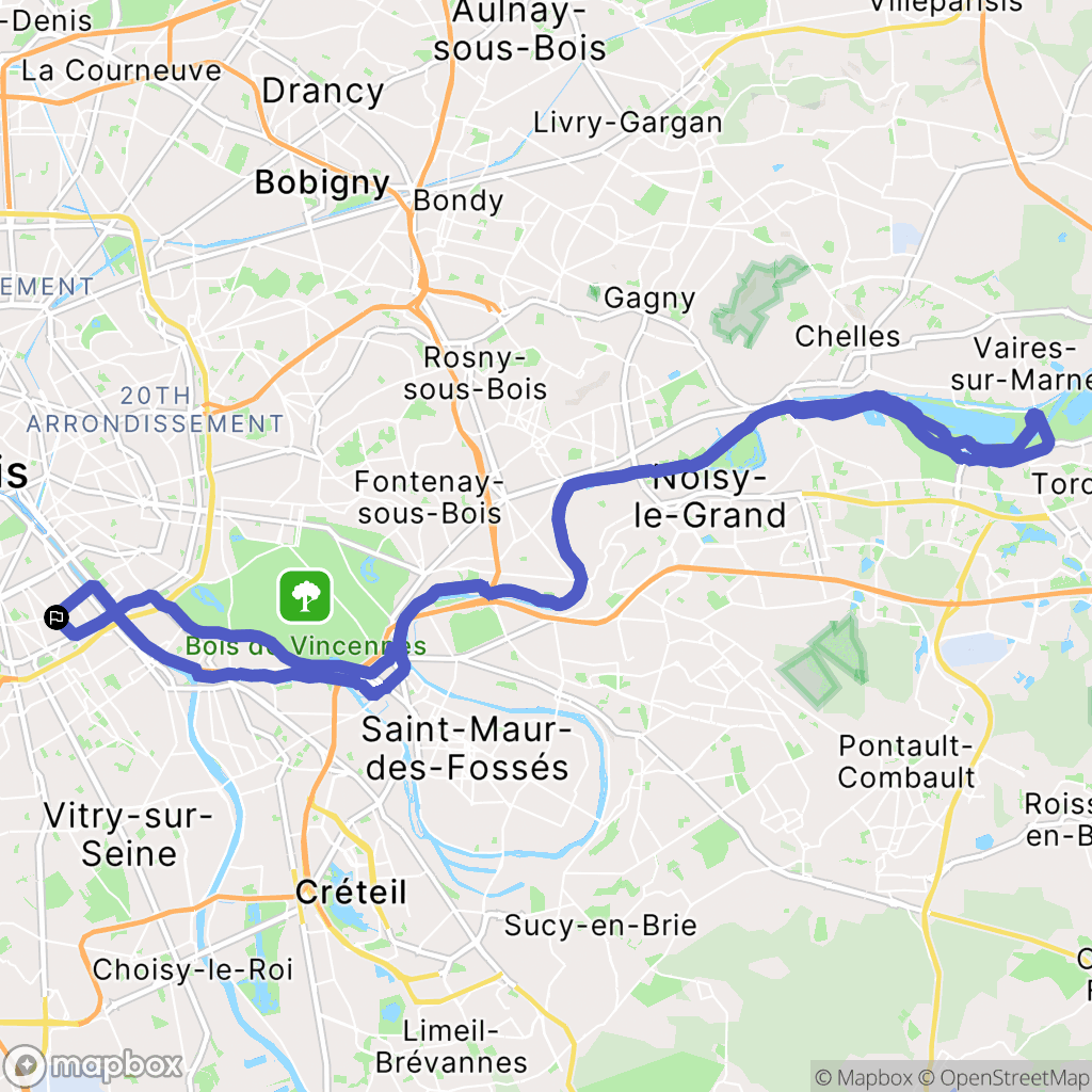 Paris : carte du parcours de randonnée - France