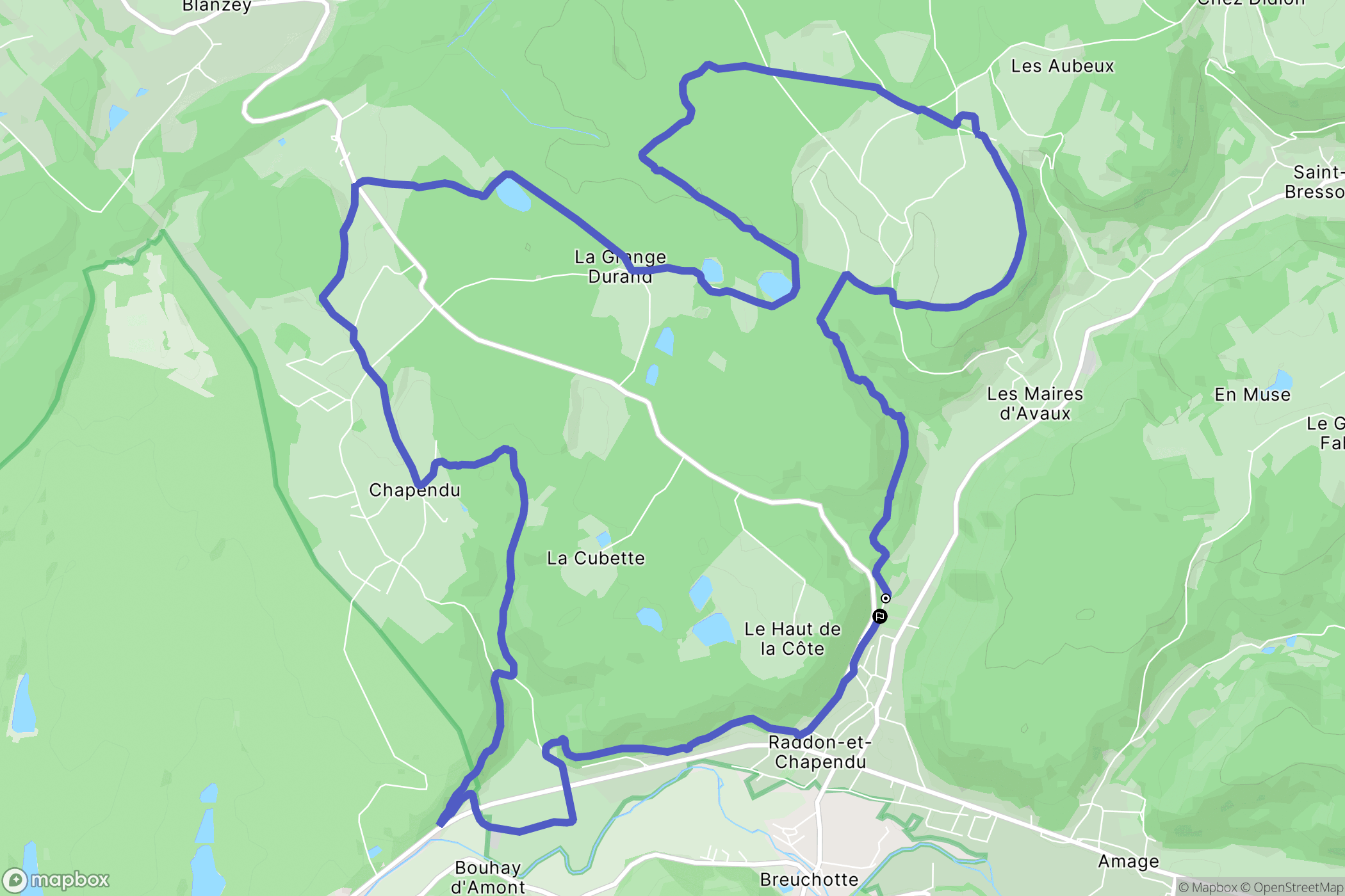 Raddon-et-Chapendu : carte du parcours de randonnée - France