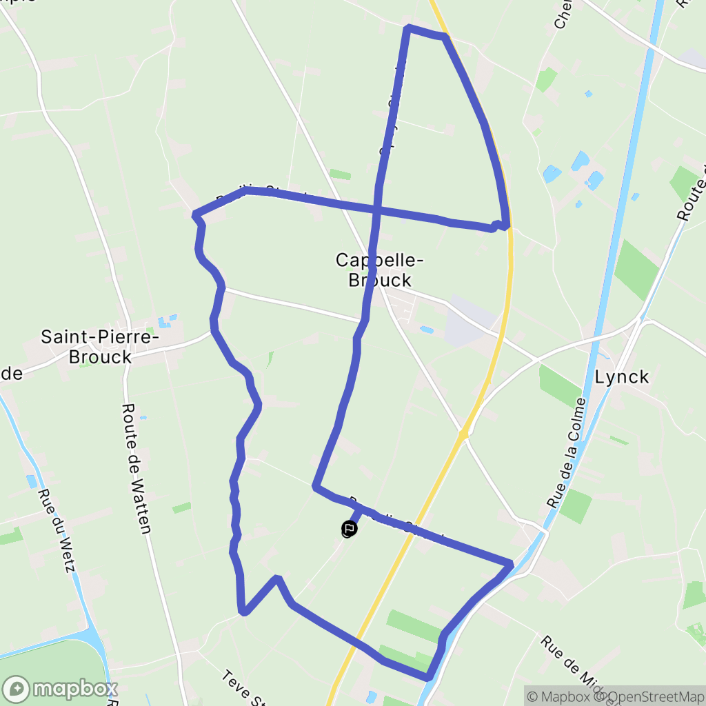 Cappelle-Brouck : carte du parcours de randonnée - France