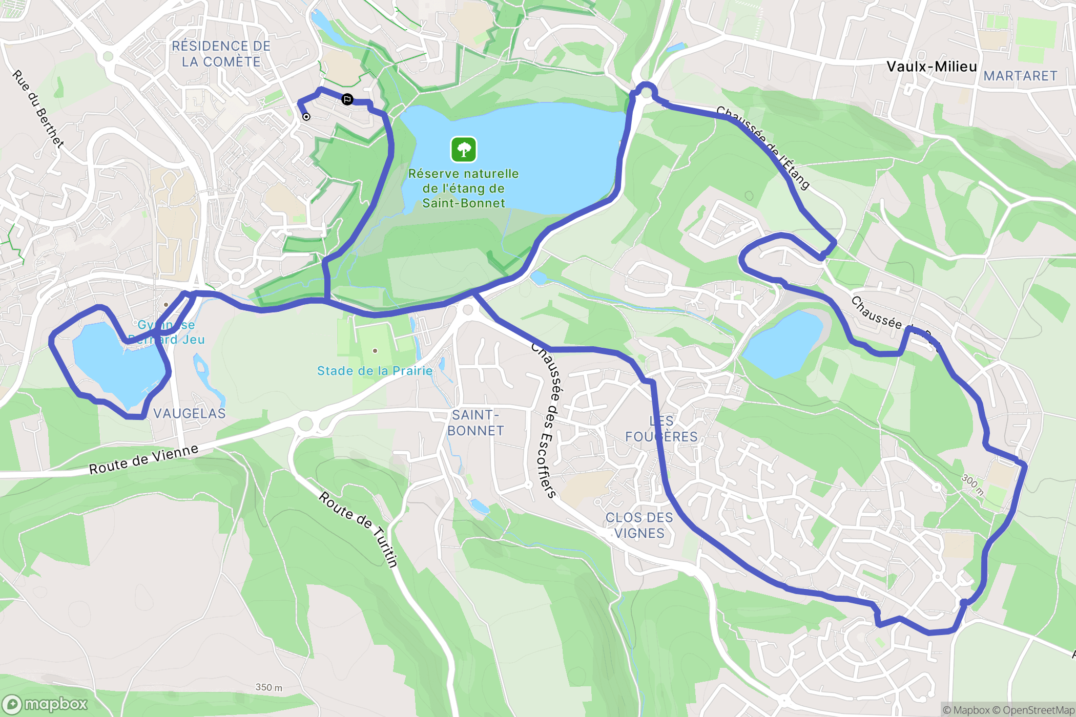 Villefontaine : carte du parcours de randonnée - France