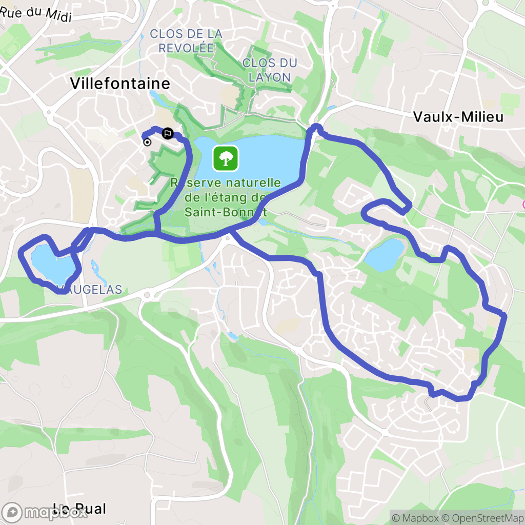 Villefontaine : carte du parcours de randonnée - France