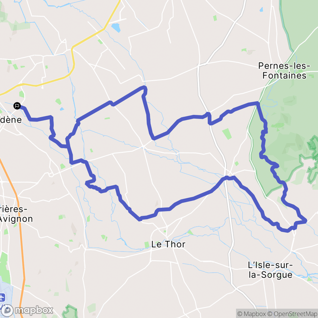 Vedène : carte du parcours de randonnée - France