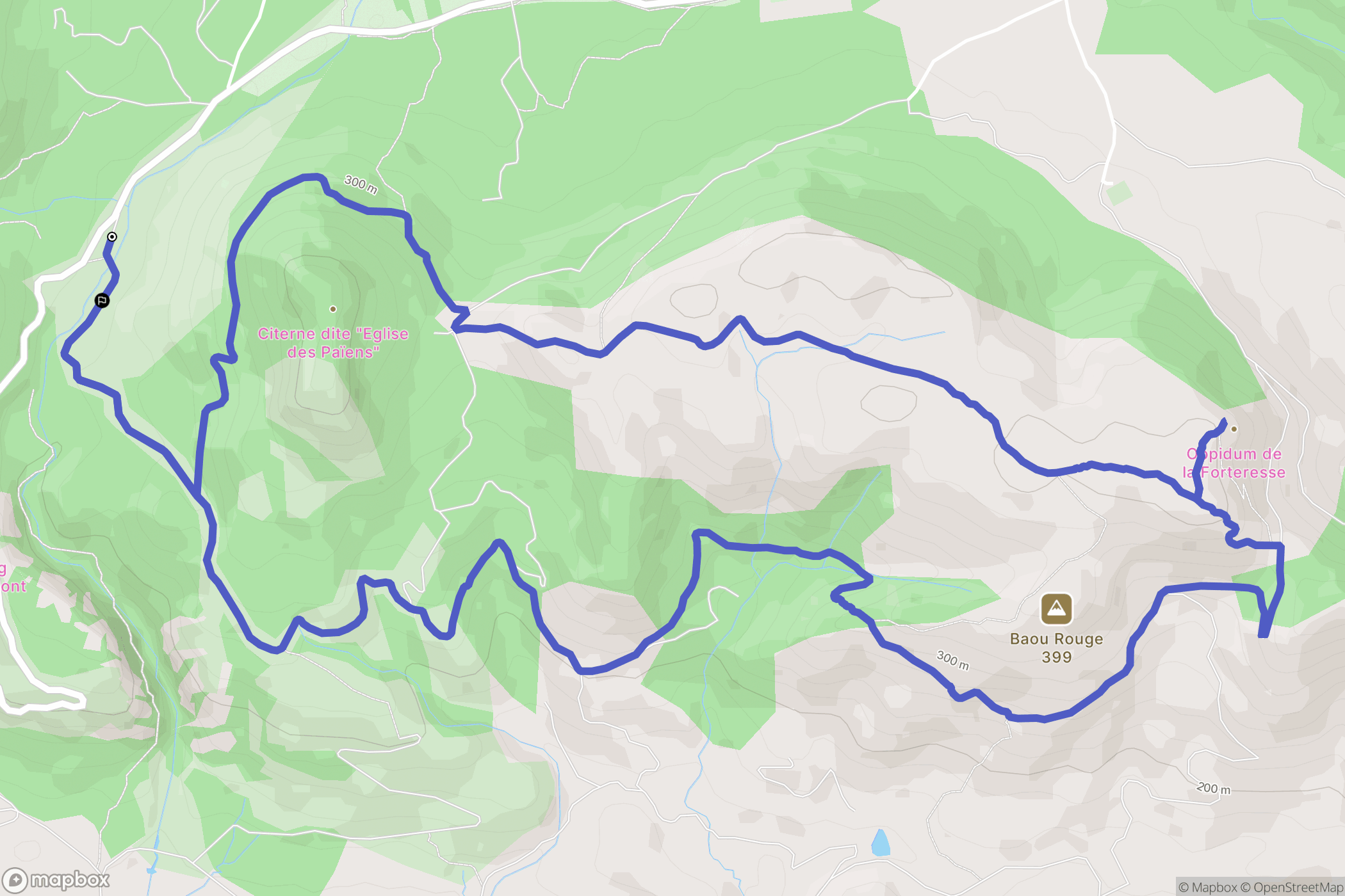Bagnols-en-Forêt : carte du parcours de randonnée - France