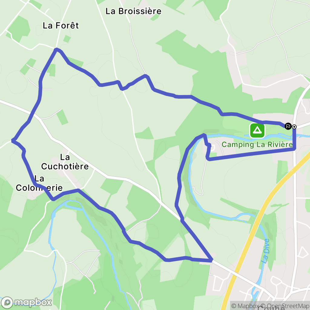 Valence-en-Poitou : carte du parcours de randonnée - France