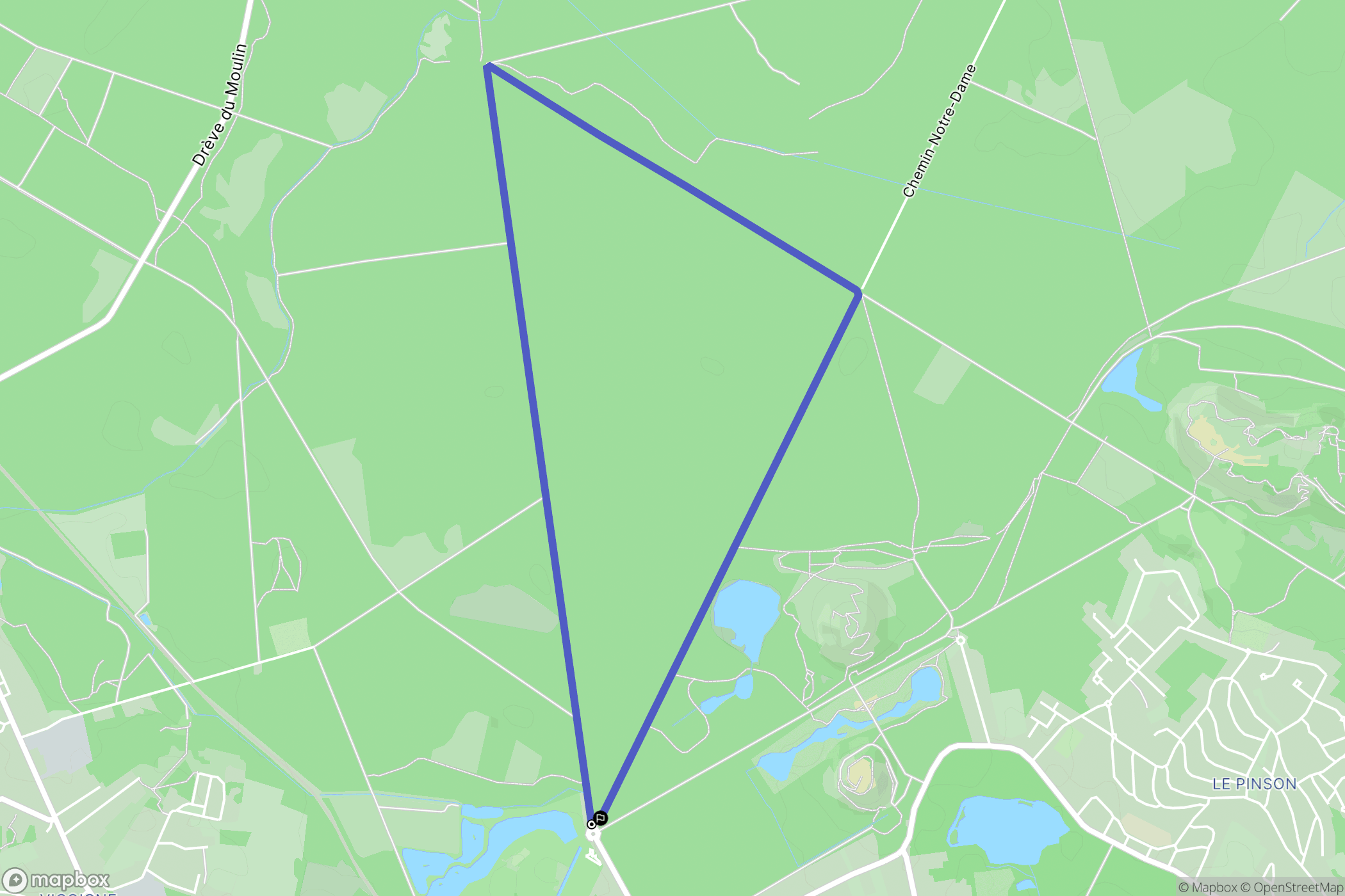 Raismes : carte du parcours de randonnée - France